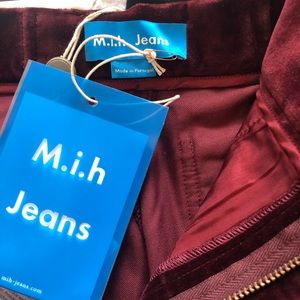 M.i.H High waisted VELVET JEANS SZ M